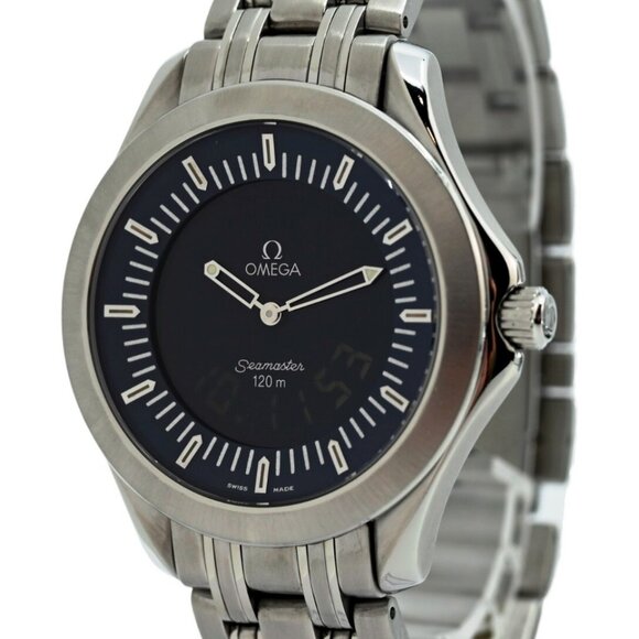 Omega 39mm Men's Seamaster 120m Ani-Digi Cal 1665 Swiss Made Watch